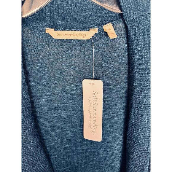 Soft Surroundings Playa Bonita Cardigan Shrug Topper M Poseidon‎ Blue 1710 - Picture 4 of 7